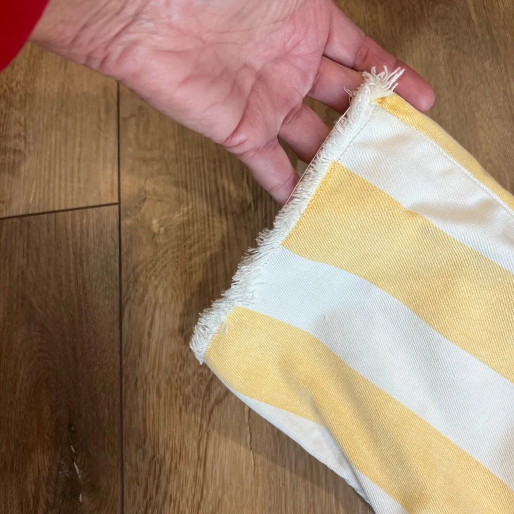 J. Crew Cream and Yellow Relaxed Demi-Boot Pants 29T - Picture 6 of 6